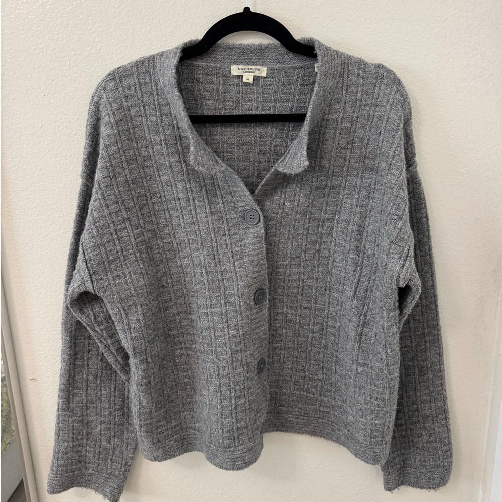 Gray Button-Up Sweater